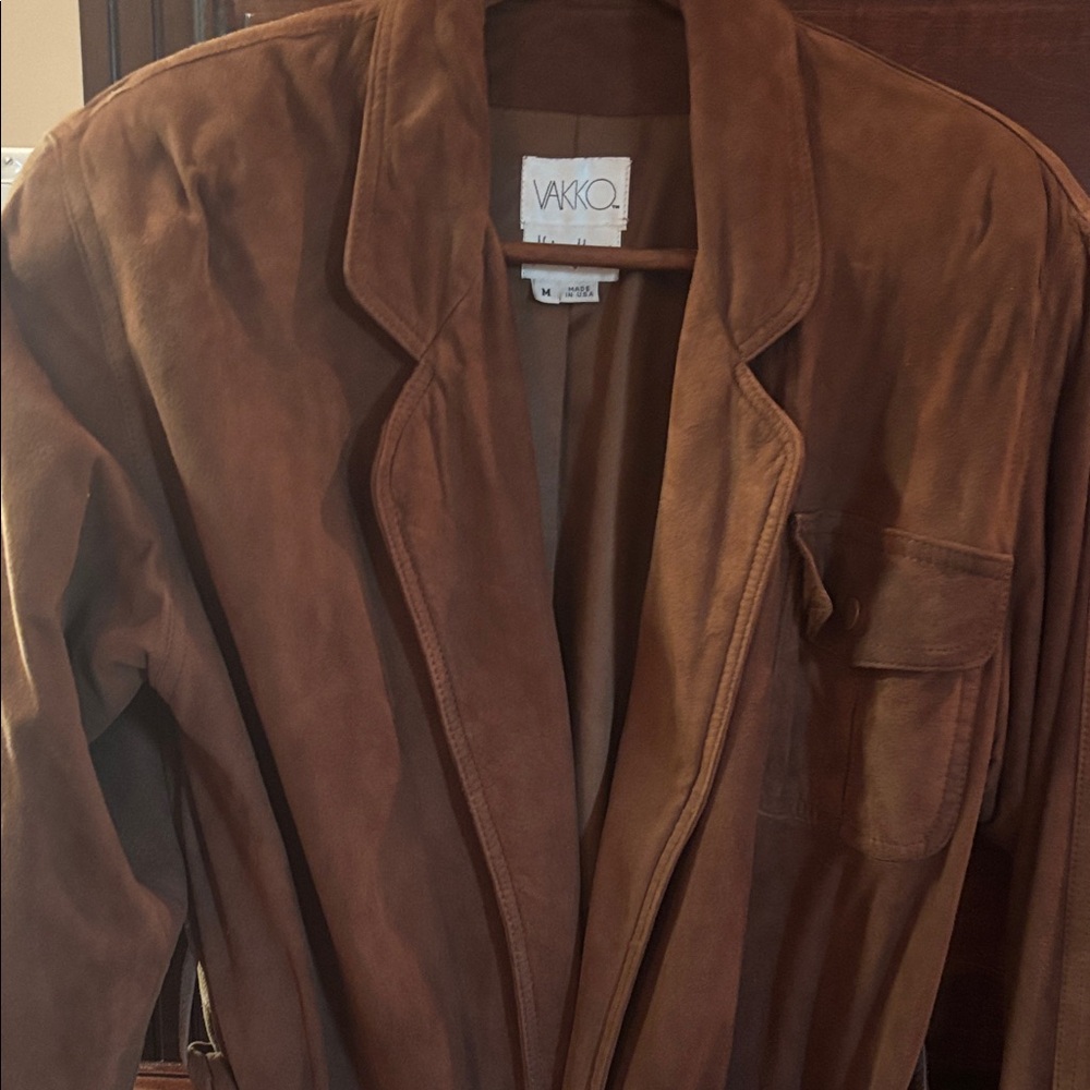 Bali Neiman Marcus Brown suede belted field jacket Made in the USA men’s M
